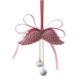 Womens Pink Resin Wing Car Interior Rearview Mirror Hanging Ornament Decorations