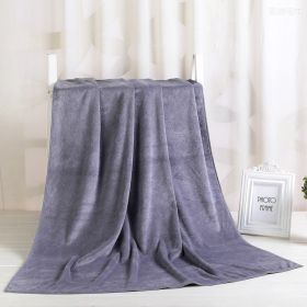 Large Cotton Absorbent Quick Drying Lint Resistant Towel (Option: Grey extra thick-100x200cm)