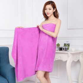 Large Cotton Absorbent Quick Drying Lint Resistant Towel (Option: Purple-100x200cm)
