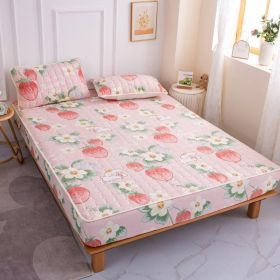 Cotton Covered Anti Slip Cartoon Bedspread (Option: Strawberry-Same pillow case 1pair)