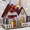 Creative Christmas Tree Blind Box Desktop Ornaments Wooden House Family Pendant