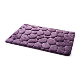 Non-Slip Microfiber Shag Bath Rug, 16" x 27", Lavender (Color: purple)