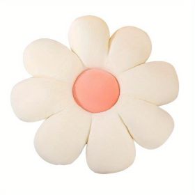 Flower Cushion Office Cushion Plush Toy Cushion (Color: White)