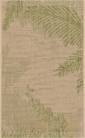 Home Decor Indoor/Outdoor Accent Rug Touch Of Palm Accent Rug (Color: Beige | Pea)