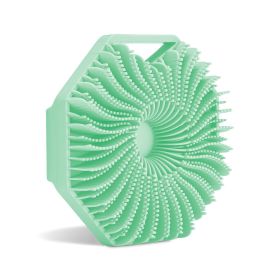 Polygonal Silicone Shower Brush Environmental Protection (Option: Green-10x11x3.8CM)