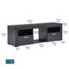 modern TV Stand with LED Lights, high glossy front TV Cabinet, can be assembled in Lounge Room, Living Room or Bedroom