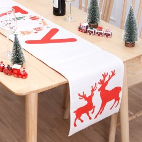 Christmas Table Flag Double Printing Snowman Table Mat (Option: Color04-180x33cm)