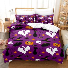 Halloween Series Bed Sheet Holiday Bedding Three-piece Set (Option: 3style-220 × 240)